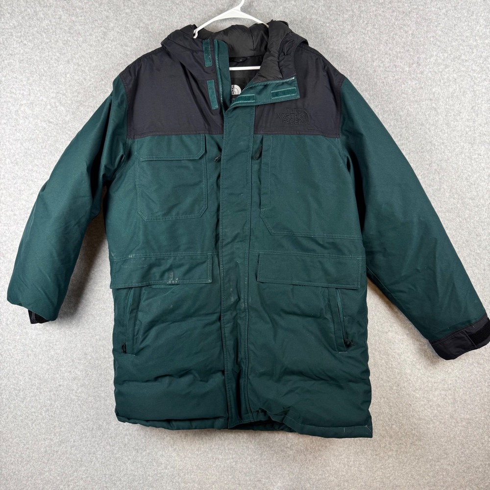The North Face McMurdo Mens XL Green Black Down Insulated Hooded Parka Puffer